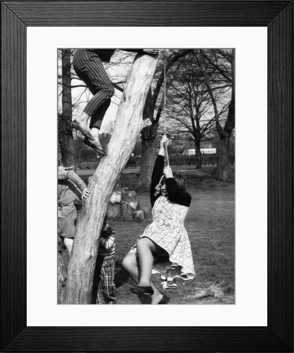 Framed Print : Children playing Cambridge, 10th April 1964, Children Playground Feature Framed Print : Children playing Cambridge, 10th April 1964, Children Playground Feature