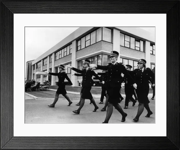 Framed Print : Police Cadets, passing out parade at Hinchingbrooke, Cambridgeshire, 27th July 1974 Framed Print : Police Cadets, passing out parade at Hinchingbrooke, Cambridgeshire, 27th July 1974