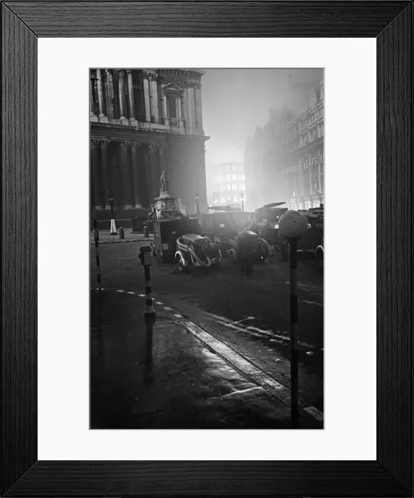 Framed Print : Auxiliary fire engines and pumps outside St Pauls Cathedral, London Framed Print : Auxiliary fire engines and pumps outside St Pauls Cathedral, London