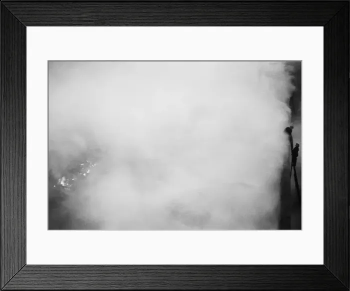 Framed Print : Firemen tackling a fire at Taylors Great Central Depository in St Georges Road Framed Print : Firemen tackling a fire at Taylors Great Central Depository in St Georges Road
