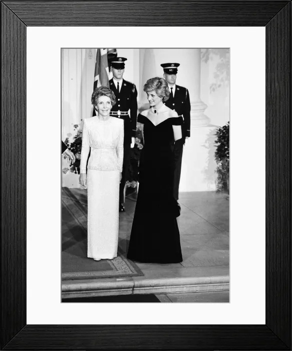 Framed Print : First Lady Nancy Reagan and Diana, Princess of Wales at The White House, Washington, DC