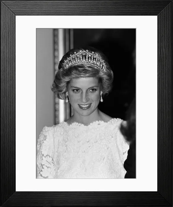 Framed Print : Diana, Princess of Wales at the British Ambassadors Residence during an official