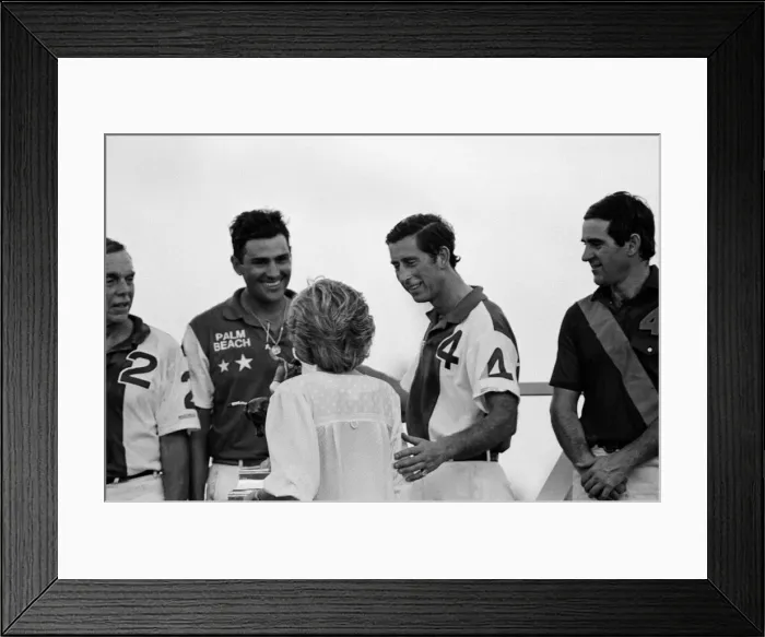 Framed Print : Prince Charles, Prince of Wales and Diana, Princess of Wales attend a polo match at Palm Framed Print : Prince Charles, Prince of Wales and Diana, Princess of Wales attend a polo match at Palm