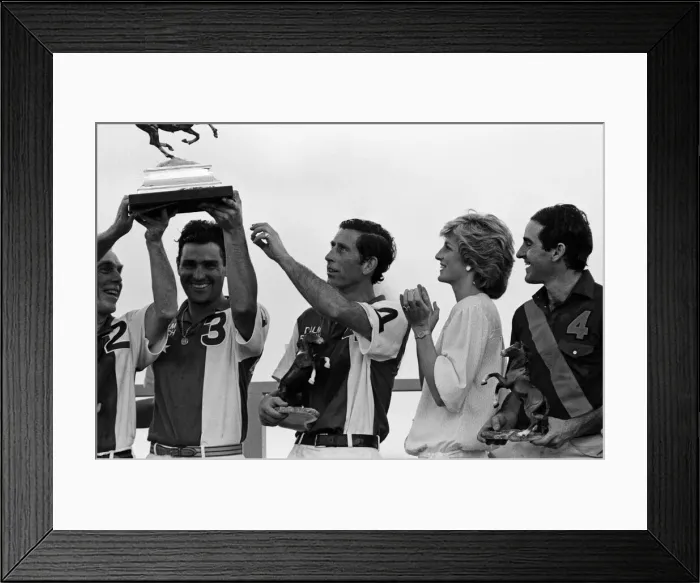 Framed Print : Prince Charles, Prince of Wales and Diana, Princess of Wales attend a polo match at Palm Framed Print : Prince Charles, Prince of Wales and Diana, Princess of Wales attend a polo match at Palm