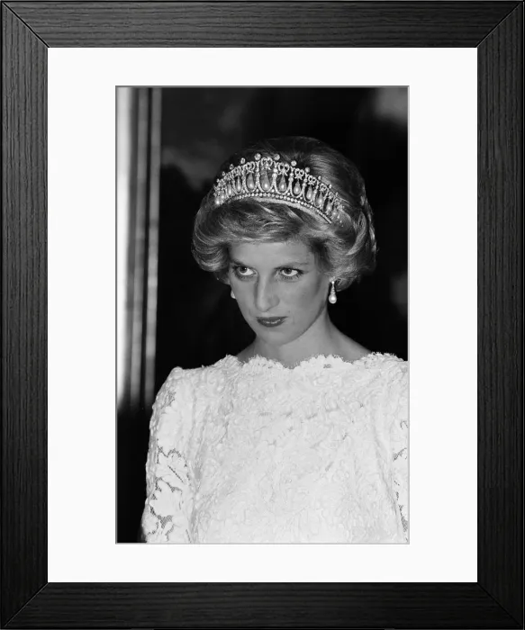 Framed Print : Diana, Princess of Wales at the British Ambassadors Residence during an official Framed Print : Diana, Princess of Wales at the British Ambassadors Residence during an official