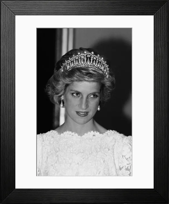 Framed Print : Diana, Princess of Wales at the British Ambassadors Residence during an official Framed Print : Diana, Princess of Wales at the British Ambassadors Residence during an official