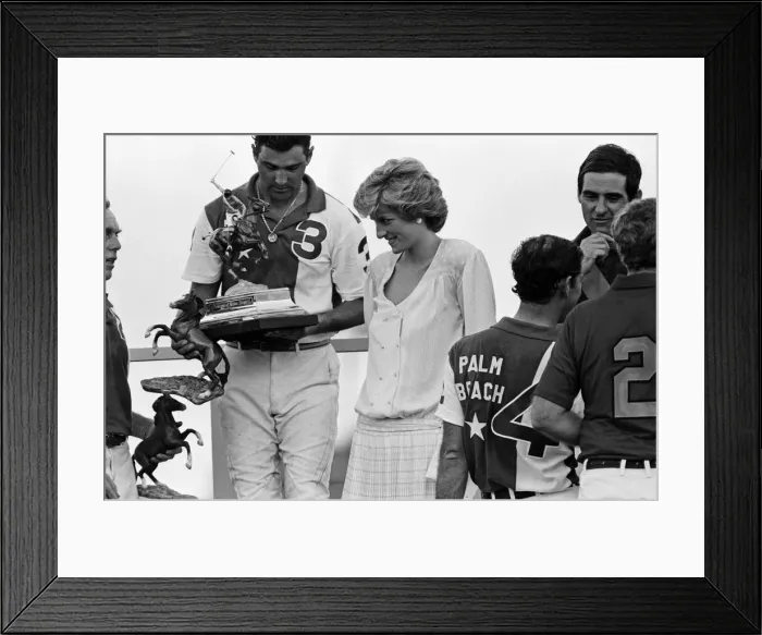 Framed Print : Prince Charles, Prince of Wales and Diana, Princess of Wales attend a polo match at Palm Framed Print : Prince Charles, Prince of Wales and Diana, Princess of Wales attend a polo match at Palm