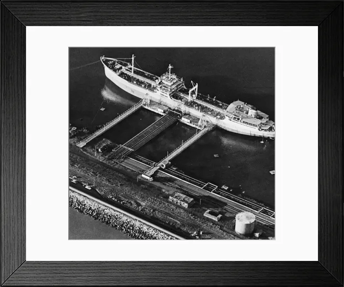 Framed Print : Swansea Docks. (Picture) An oil tanker berthed at Swansea Framed Print : Swansea Docks. (Picture) An oil tanker berthed at Swansea