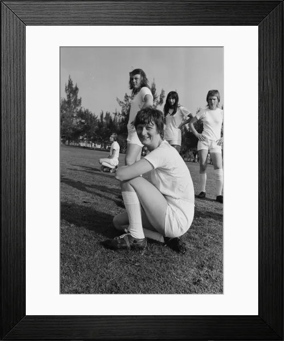 Framed Print : The British Womens football team. Pictured in Mexico City Framed Print : The British Womens football team. Pictured in Mexico City