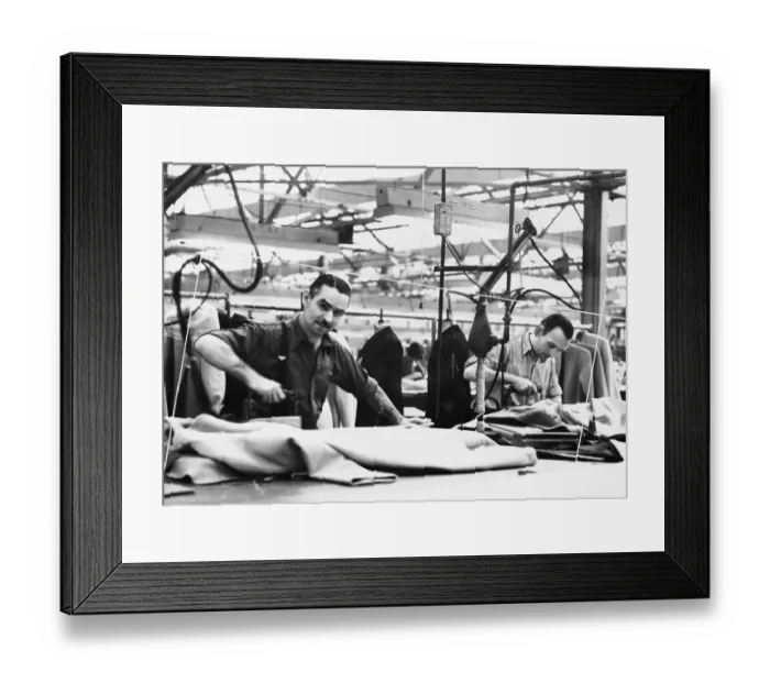 Framed Print : Willing hands at work in the pressing department of Windsor