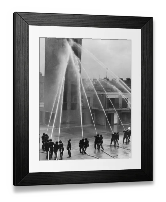 Framed Print : An impressive display at the opening of the new county Fire Brigade Headquarters in