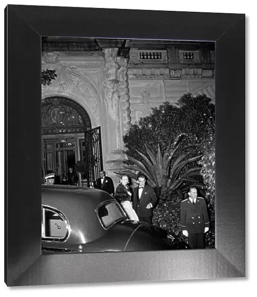 Grace Kelly and Prince Rainier of Monaco at Monte Carlo Casino to celebrate their
