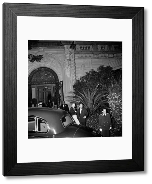 Framed Print : Grace Kelly and Prince Rainier of Monaco at Monte Carlo Casino to celebrate their