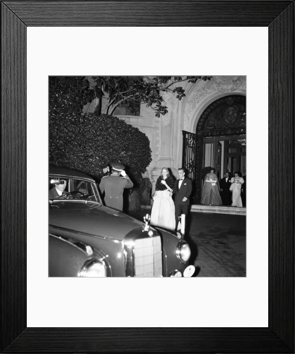 Framed Print : Grace Kelly and Prince Rainier of Monaco at Monte Carlo Casino to celebrate their