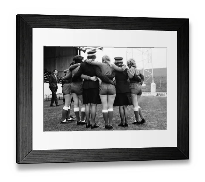Framed Print : Sixteen traffic wardens of the Shepherds Bush area have formed their own ladies football Framed Print : Sixteen traffic wardens of the Shepherds Bush area have formed their own ladies football