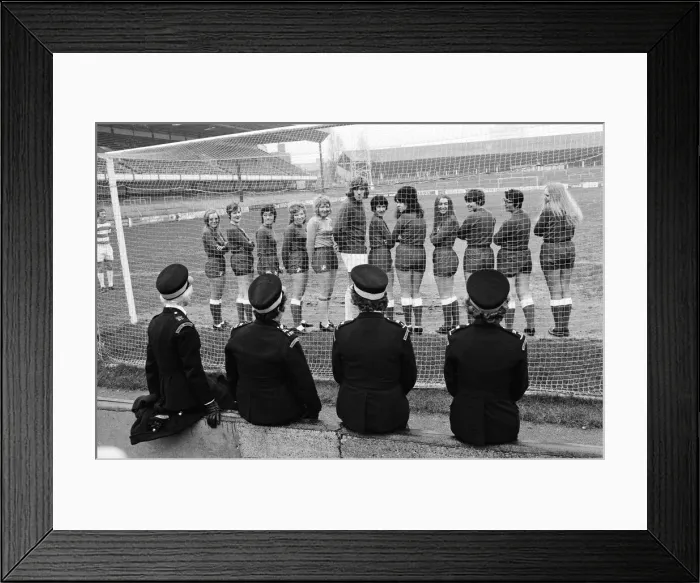 Framed Print : Sixteen traffic wardens of the Shepherds Bush area have formed their own ladies football Framed Print : Sixteen traffic wardens of the Shepherds Bush area have formed their own ladies football
