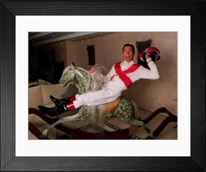 Framed Print : Frankie Dettori with Rocking Horse Framed Print : Frankie Dettori with Rocking Horse