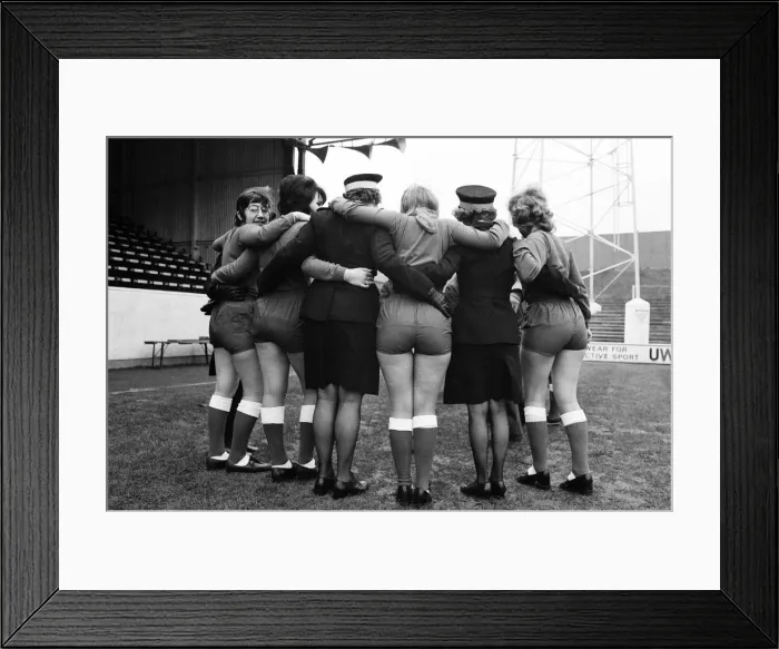 Framed Print : Sixteen traffic wardens of the Shepherds Bush area have formed their own ladies football Framed Print : Sixteen traffic wardens of the Shepherds Bush area have formed their own ladies football