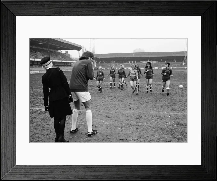 Framed Print : Sixteen traffic wardens of the Shepherds Bush area have formed their own ladies football