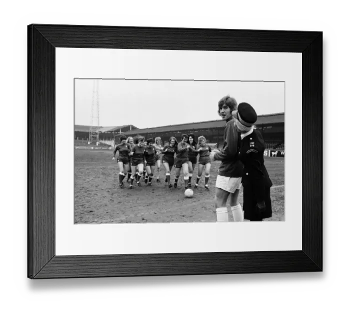 Framed Print : Sixteen traffic wardens of the Shepherds Bush area have formed their own ladies football