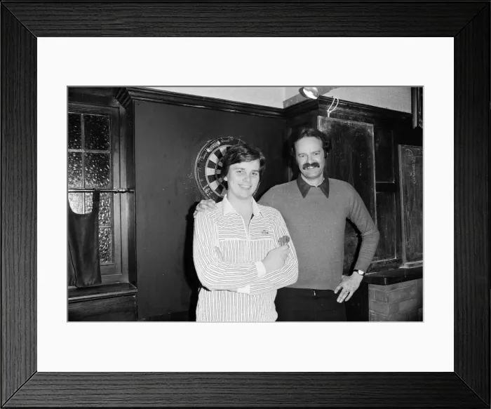 Framed Print : Keith Deller, World Darts Champion, with his manager and friend John Markovic Framed Print : Keith Deller, World Darts Champion, with his manager and friend John Markovic