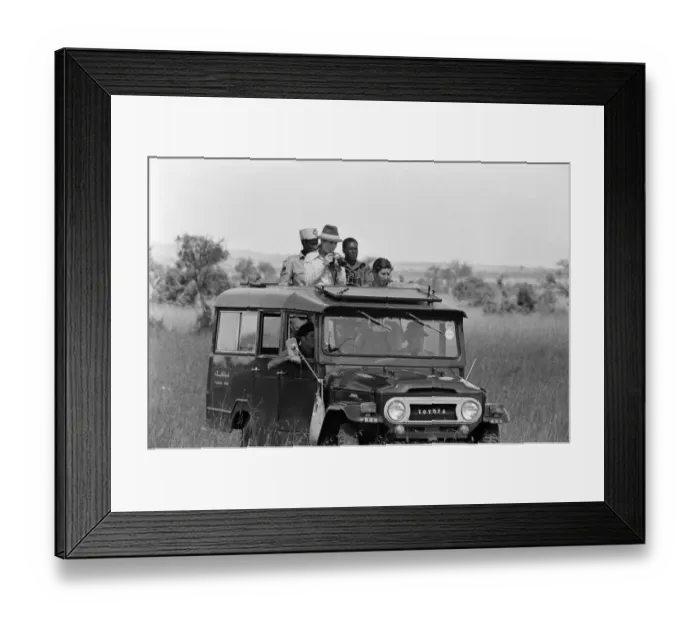 Framed Print : Prince Charles, Prince of Wales and Princess Anne visit the Masai Mara game reserve