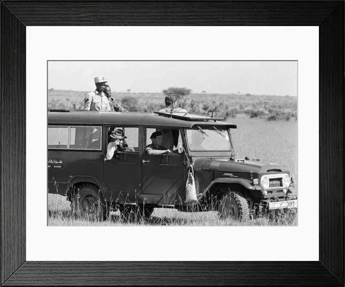 Framed Print : Prince Charles, Prince of Wales and Princess Anne visit the Masai Mara game reserve