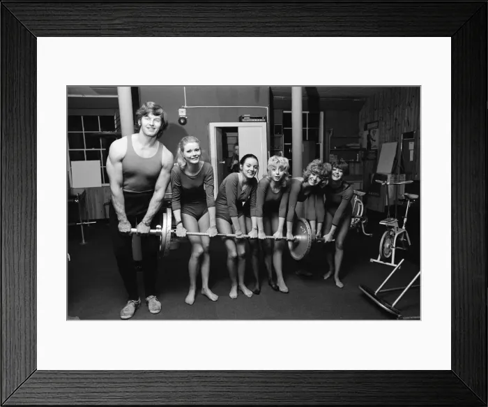 Framed Print : Penthouse girls football team training at David Prowse Gymnasium