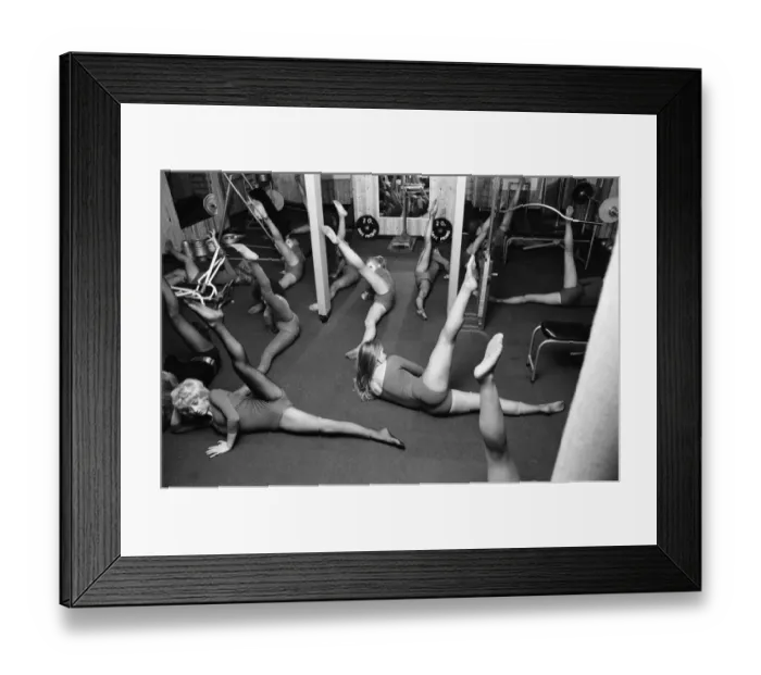 Framed Print : Penthouse girls football team training at David Prowse Gymnasium. December 1971 Framed Print : Penthouse girls football team training at David Prowse Gymnasium. December 1971