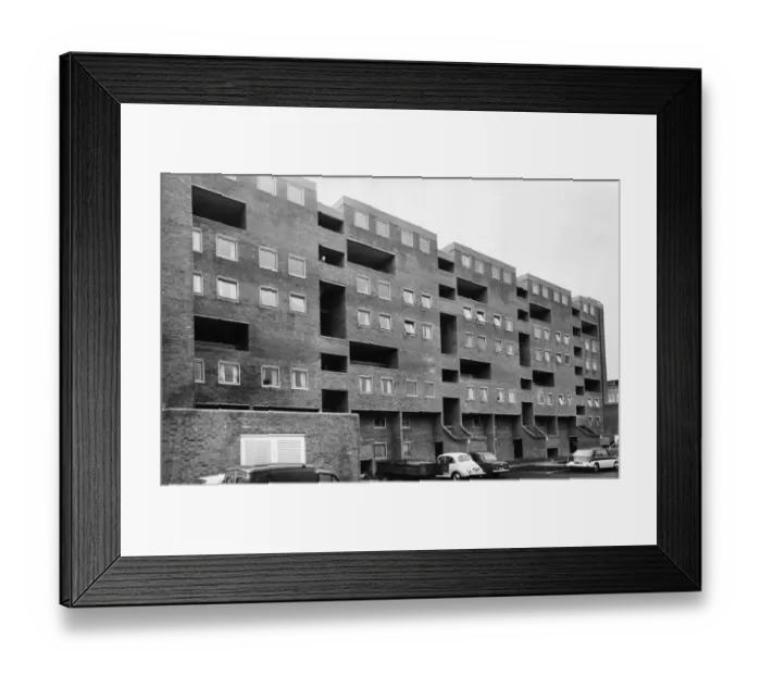 Framed Print : The new eight storey city council flats at Newtown, Cambridge. November 1968