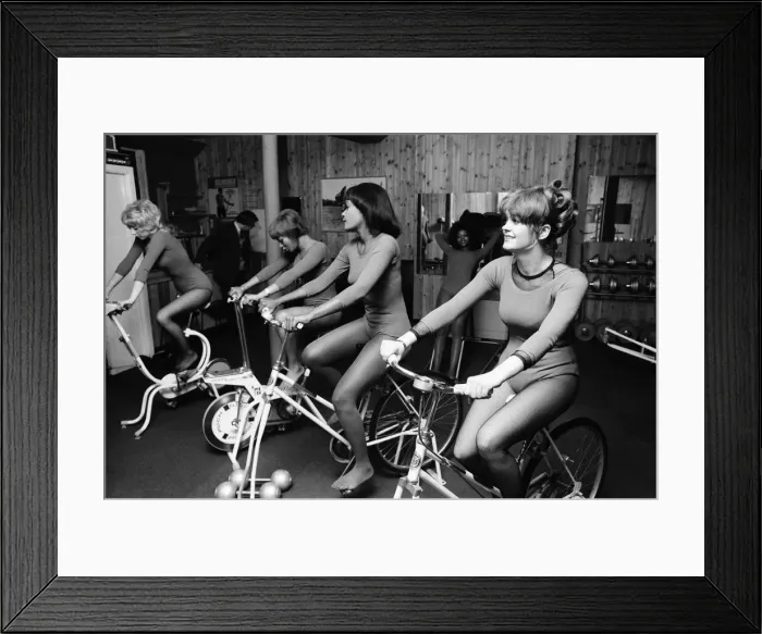 Framed Print : Penthouse girls football team training at David Prowse Gymnasium. December 1971