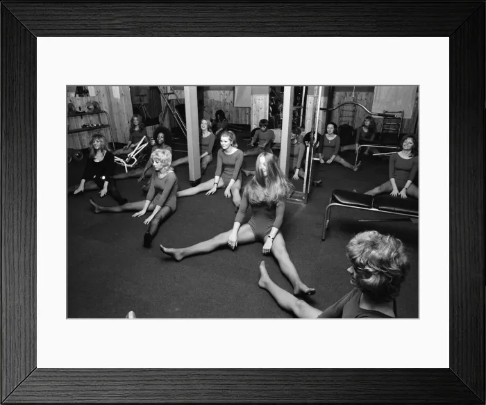 Framed Print : Penthouse girls football team training at David Prowse Gymnasium. December 1971 Framed Print : Penthouse girls football team training at David Prowse Gymnasium. December 1971