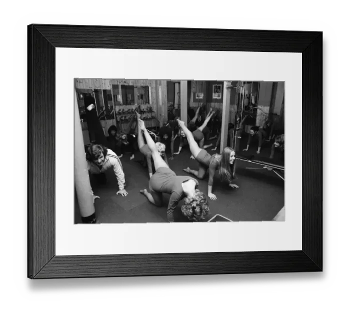 Framed Print : Penthouse girls football team training at David Prowse Gymnasium. December 1971 Framed Print : Penthouse girls football team training at David Prowse Gymnasium. December 1971