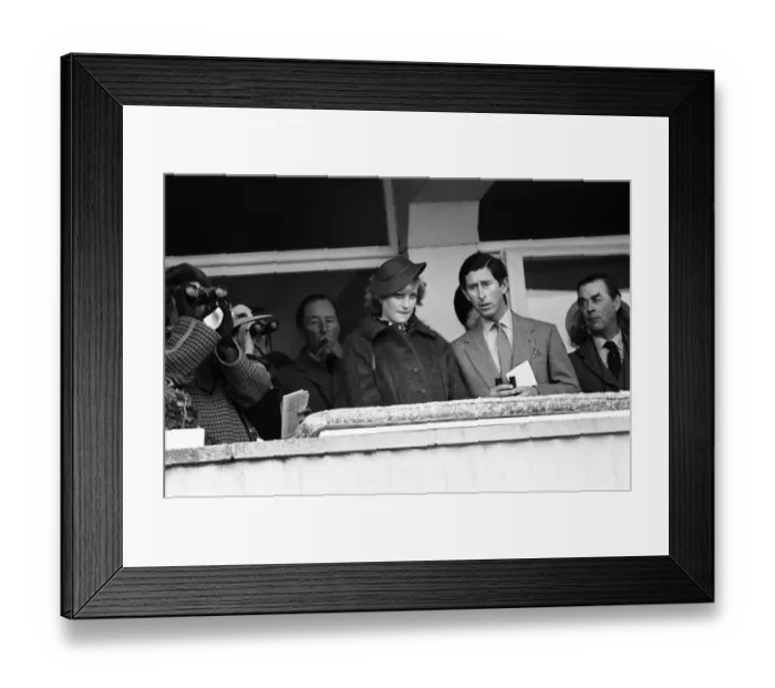 Framed Print : Prince Charles, Prince of Wales and a pregnant Diana, Princess of Wales attend Cheltenham