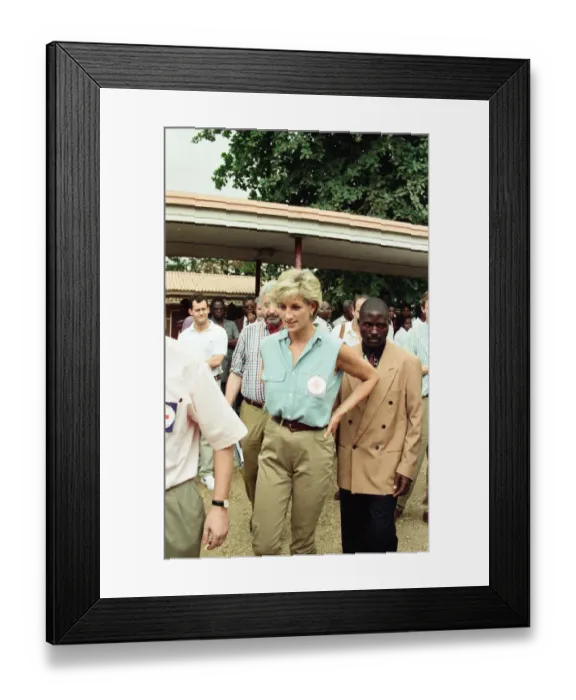 Framed Print : Diana, Princess of Wales during her four day visit to Angola