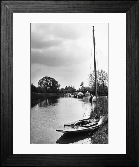 Framed Print : Yachts on the river in Cambridgeshire. Circa 1982 Framed Print : Yachts on the river in Cambridgeshire. Circa 1982