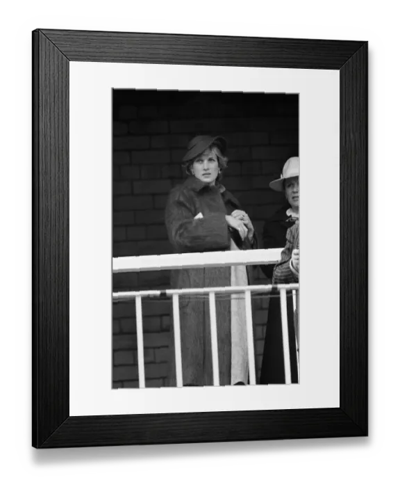 Framed Print : Princess Diana at Aintree Racecourse for the the Grand National horserace. 3rd April 1982