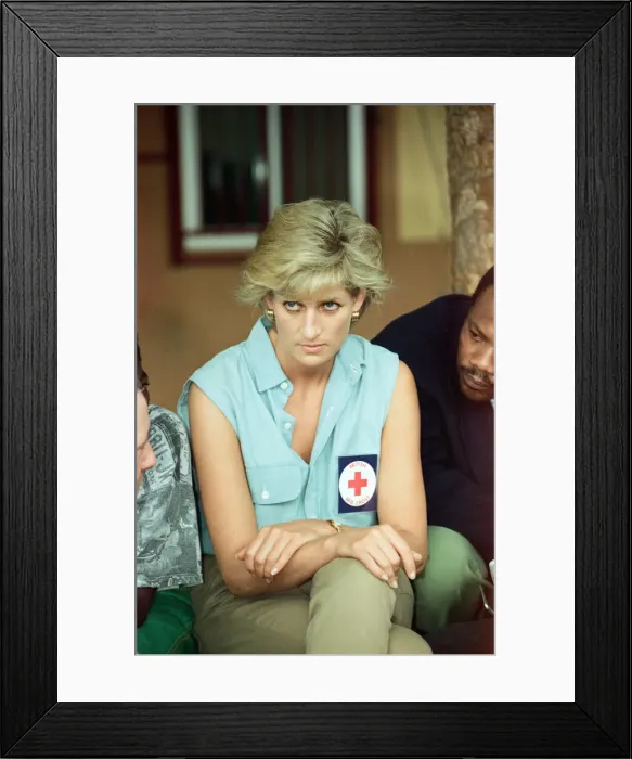 Framed Print : Diana, Princess of Wales during her four day visit to Angola
