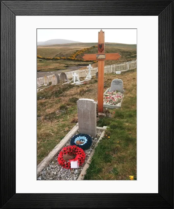 Framed Print : Falklands War Graves, Falkland Islands - March 1999