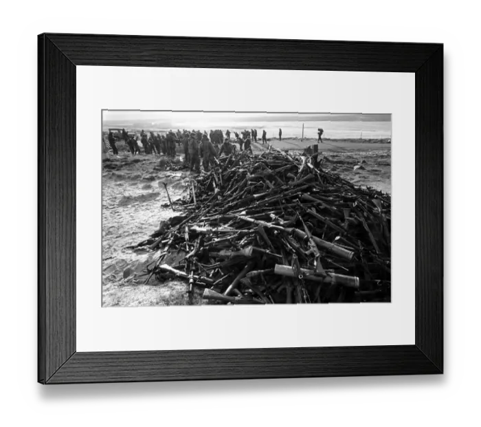 Framed Print : ARGENTINE SOLDIERS SURRENDER RIFLES EN ROUTE FROM STANLEY TO THE AIRPORT AT THE END OF Framed Print : ARGENTINE SOLDIERS SURRENDER RIFLES EN ROUTE FROM STANLEY TO THE AIRPORT AT THE END OF