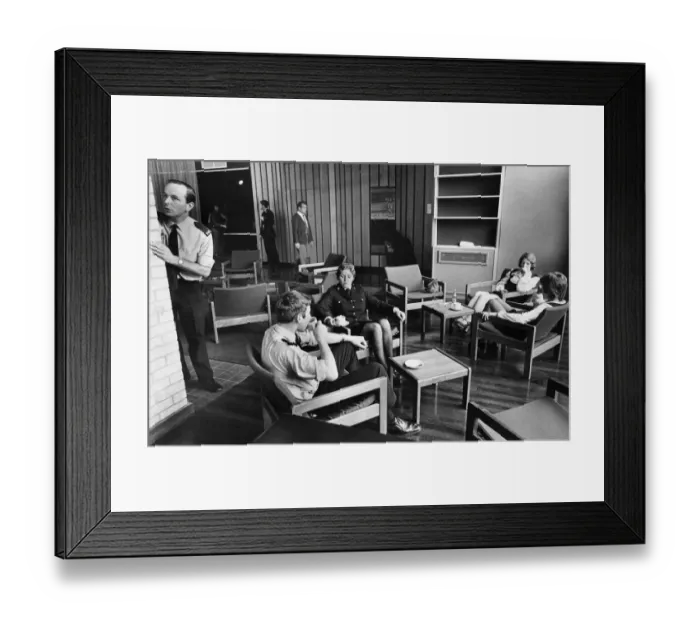 Framed Print : Scene at Mid Anglia Police Headquarters, with officers and staff relaxing in the lounge