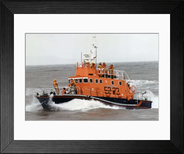 Framed Print : The Barry lifeboat in action. 16th April 1998 Framed Print : The Barry lifeboat in action. 16th April 1998