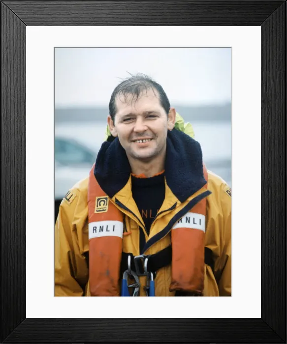 Framed Print : Barry lifeboat member John Burston. 19th January 1998 Framed Print : Barry lifeboat member John Burston. 19th January 1998