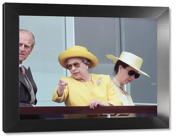 Prince Philip, Queen Elizabeth and Princess Anne attend the Epsom Derby at Epsom