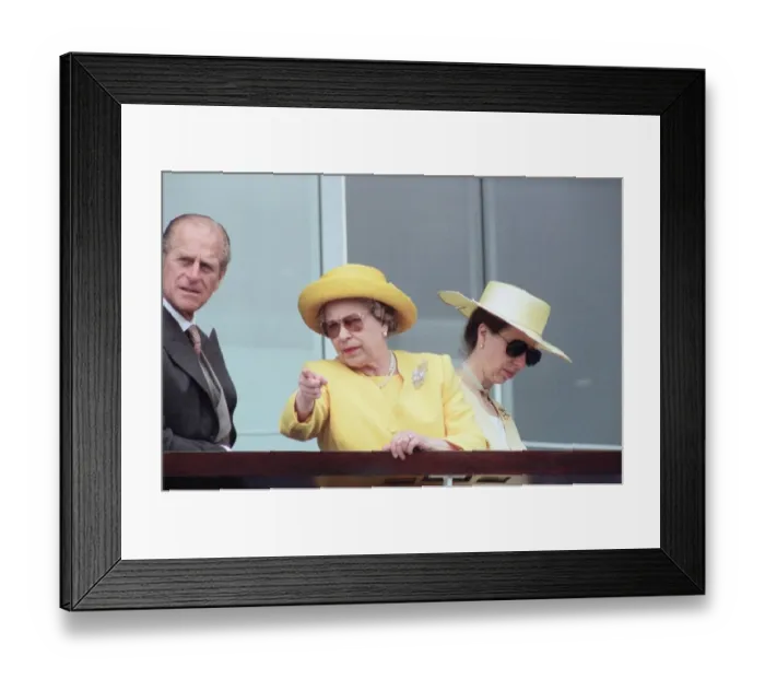 Framed Print : Prince Philip, Queen Elizabeth and Princess Anne attend the Epsom Derby at Epsom