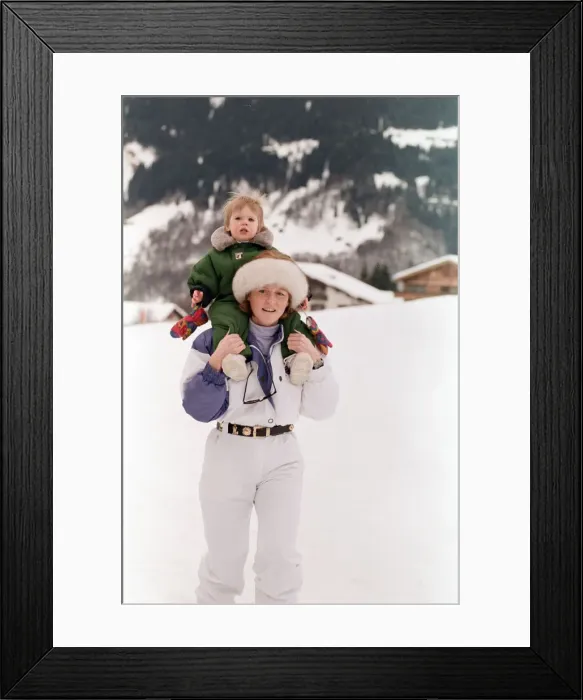 Framed Print : Sarah, The Duchess of York on holiday in Klosters with her daughters Princess Eugenie Framed Print : Sarah, The Duchess of York on holiday in Klosters with her daughters Princess Eugenie