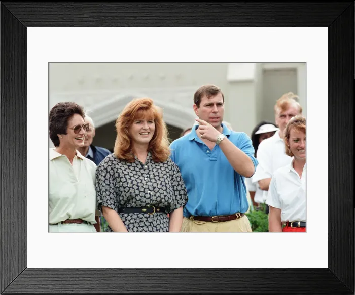 Framed Print : Prince Andrew, Duke of York and Sarah, Duchess of York at a charity golf match in aid of Framed Print : Prince Andrew, Duke of York and Sarah, Duchess of York at a charity golf match in aid of