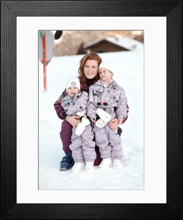 Framed Print : Sarah, The Duchess of York on holiday in Klosters with her daughters Princess Eugenie Framed Print : Sarah, The Duchess of York on holiday in Klosters with her daughters Princess Eugenie