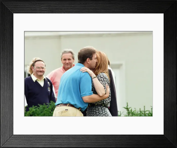 Framed Print : Prince Andrew, Duke of York and Sarah, Duchess of York at a charity golf match in aid of Framed Print : Prince Andrew, Duke of York and Sarah, Duchess of York at a charity golf match in aid of
