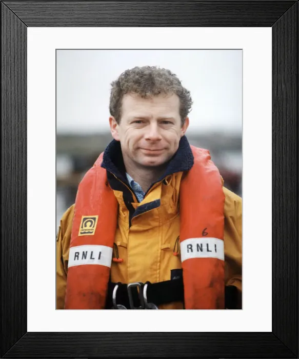 Framed Print : Barry lifeboat member Keith Carroll. 19th January 1998